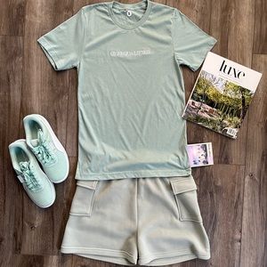 Super Soft Short Sleeve “Over Qualified” Tee with Shorts Set